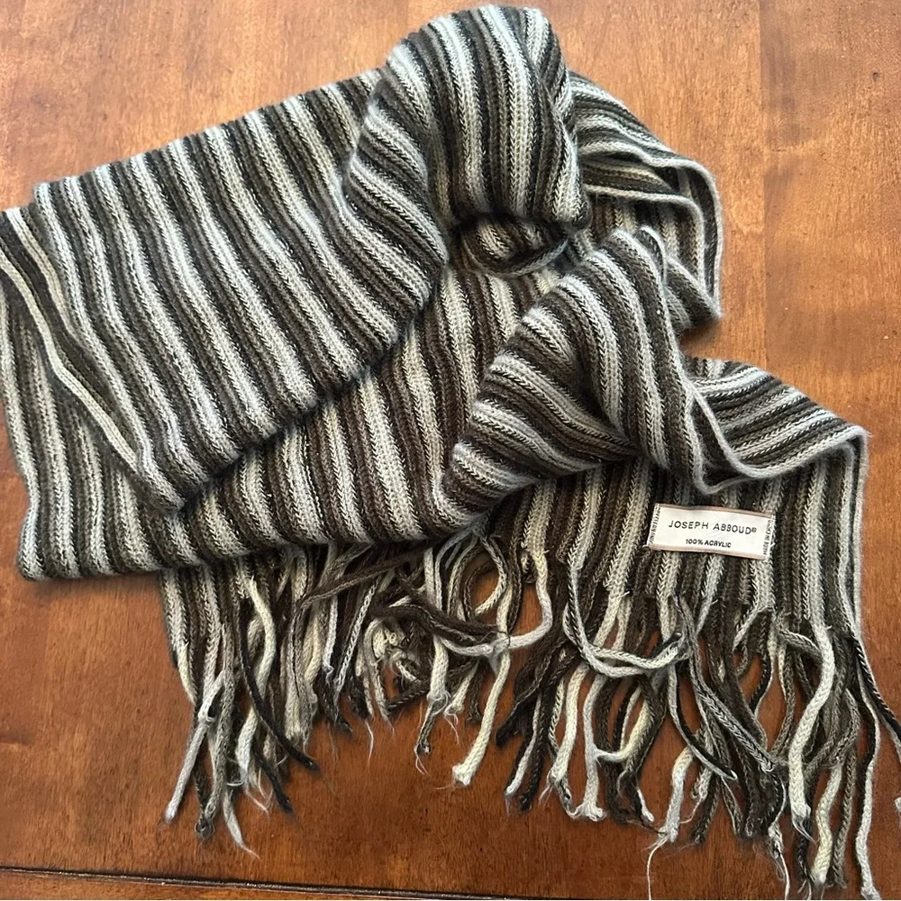 Joseph Abboud gray brown cream scarf
